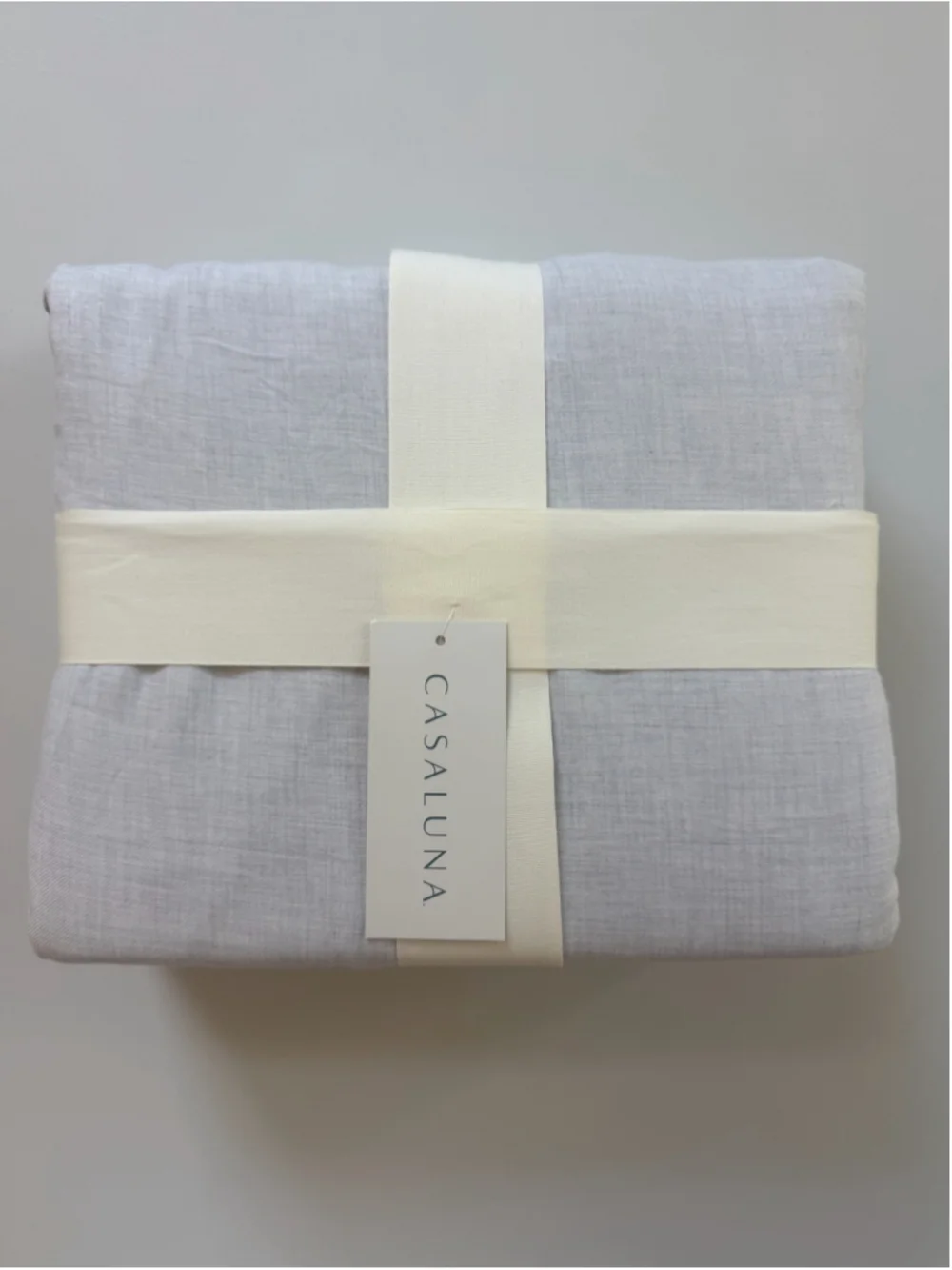 New with Damage-Casaluna Cashmere Blend Duvet Cover Set-King Light Grey